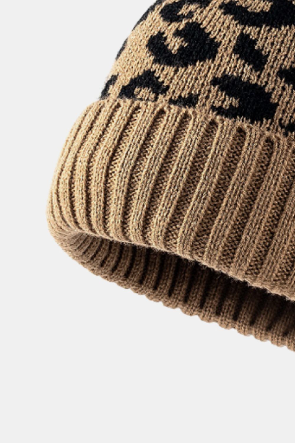 Just Chill Leopard Pom-Pom Cuffed Beanie