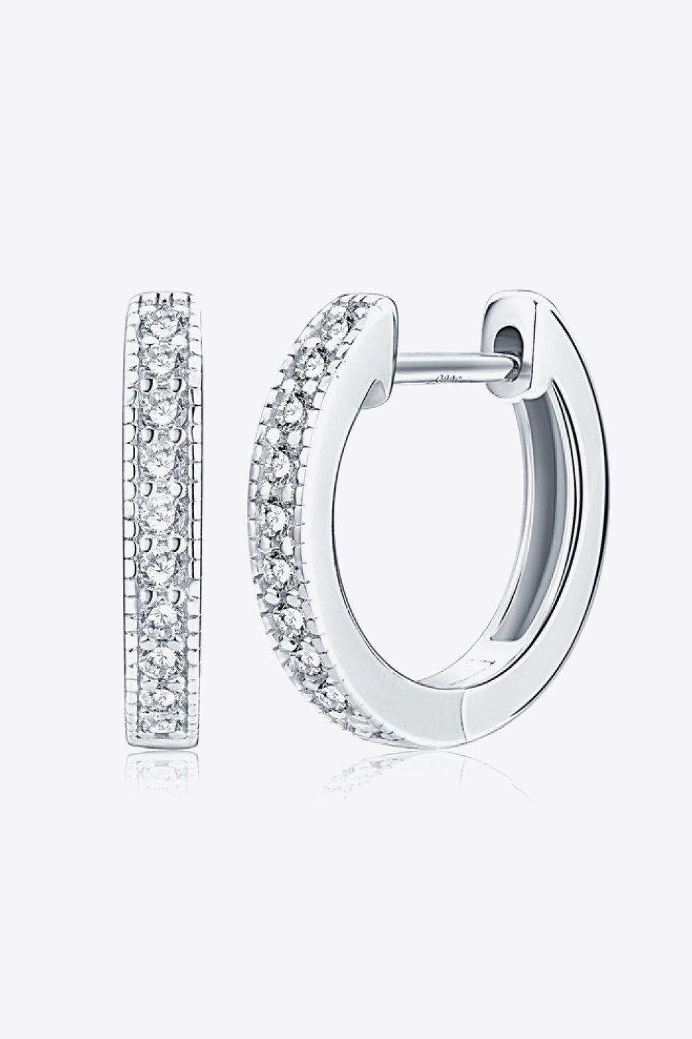 Hollie Inlaid Moissanite Hoop Earrings