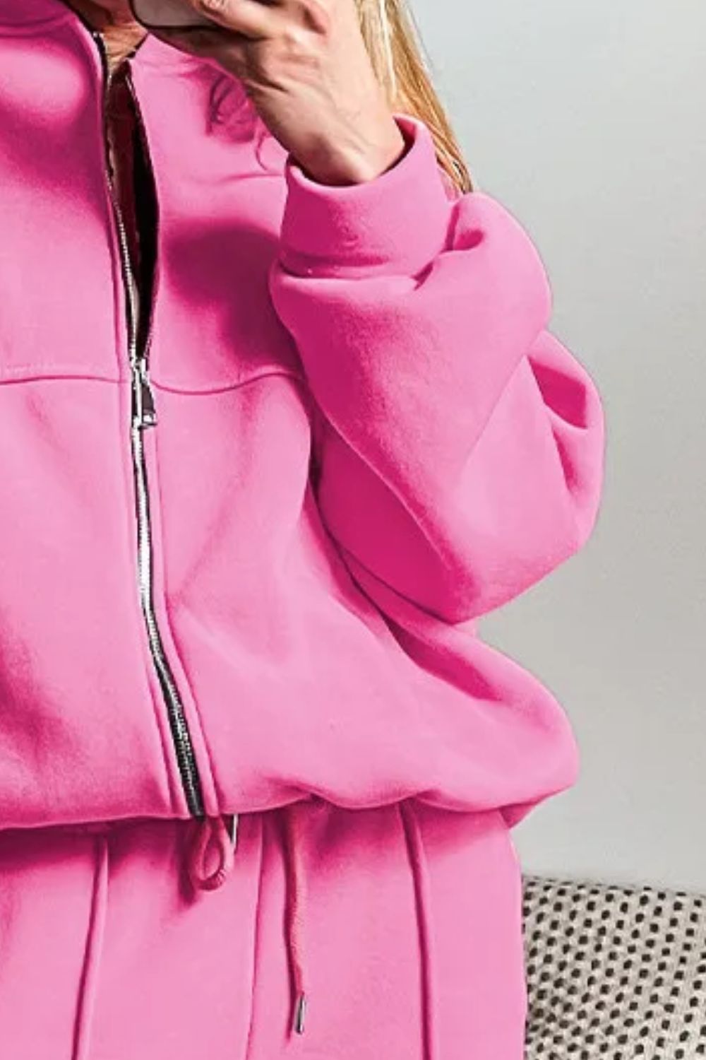 Luxe-Layer Zip Up Long Sleeve Top and Pants Set