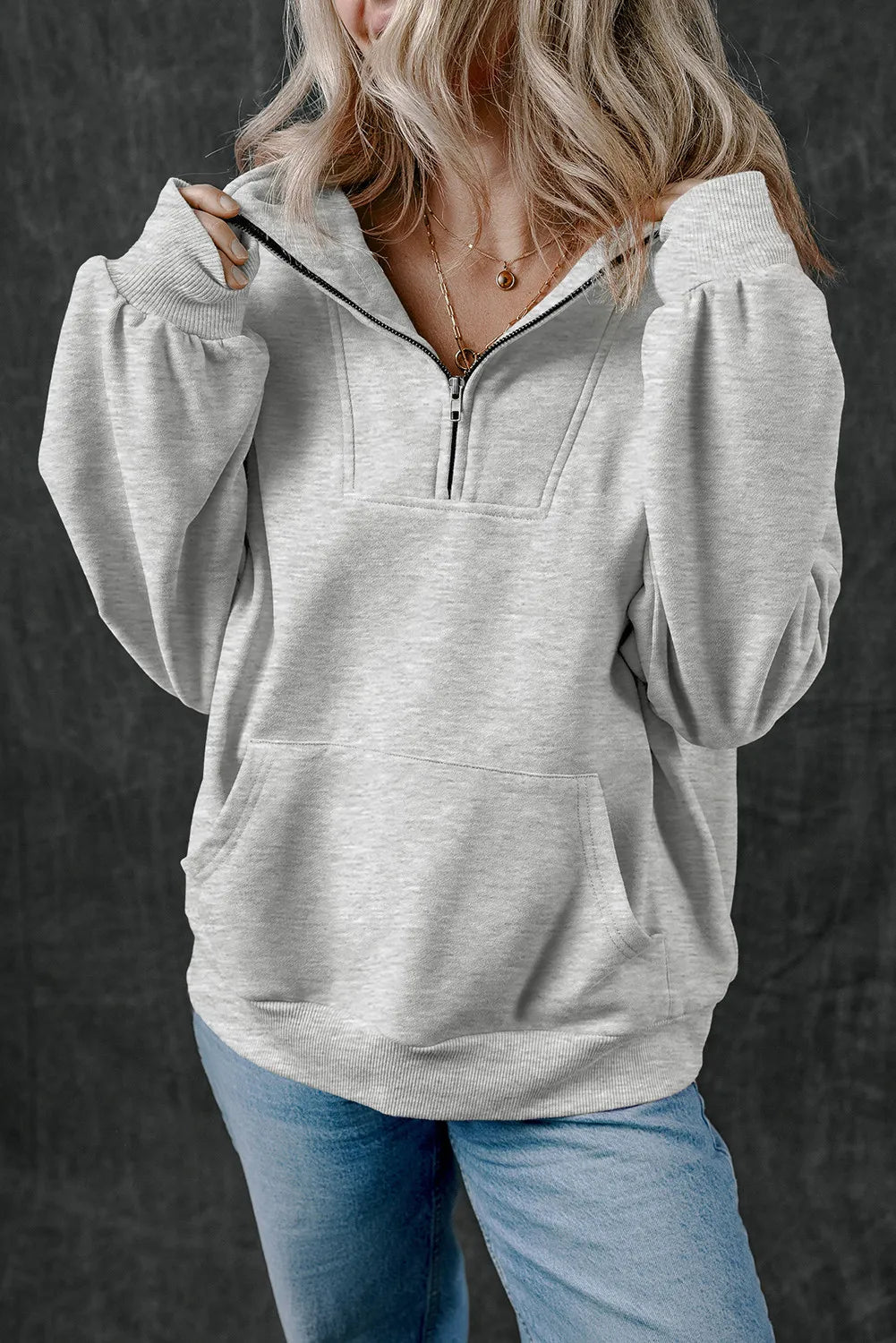 Getting Cozy Half Zip Long Sleeve Sweatshirt