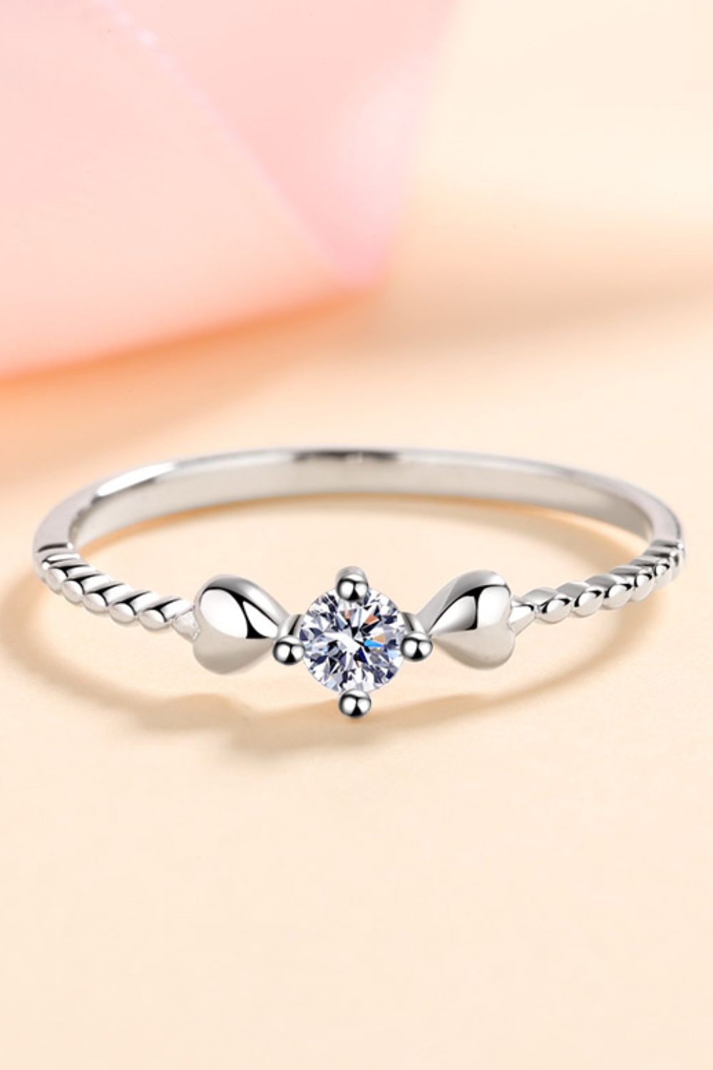 Devyn Adored Moissanite Heart 925 Sterling Silver Ring