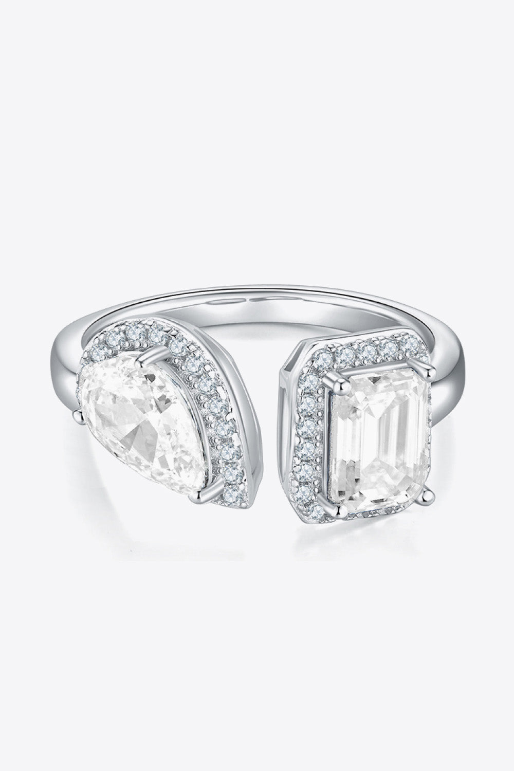 "Better Together" 1 Carat Moissanite 925 Sterling Silver Open Ring