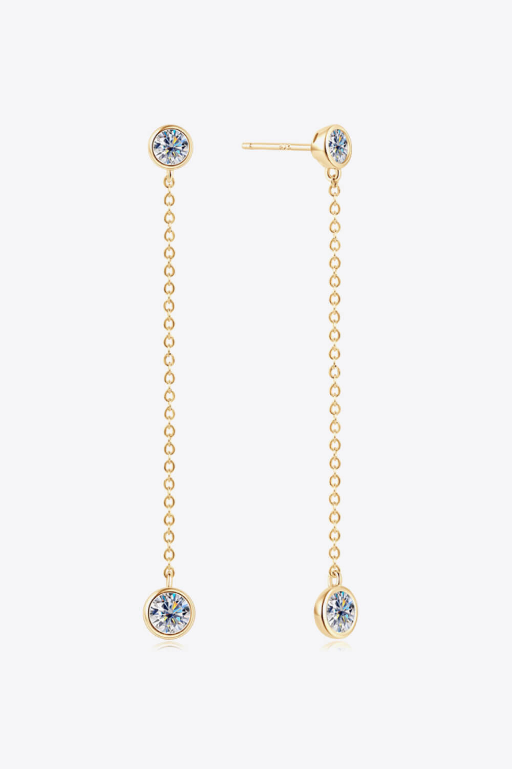 "Let the Beat Drop" Adored Moissanite Chain Earrings