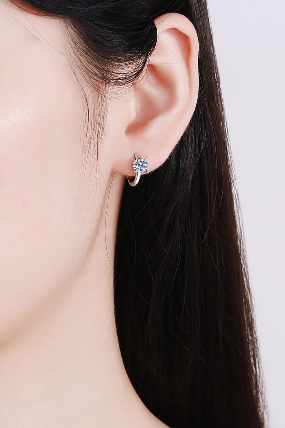 Love Me Not Moissanite Huggie Earrings