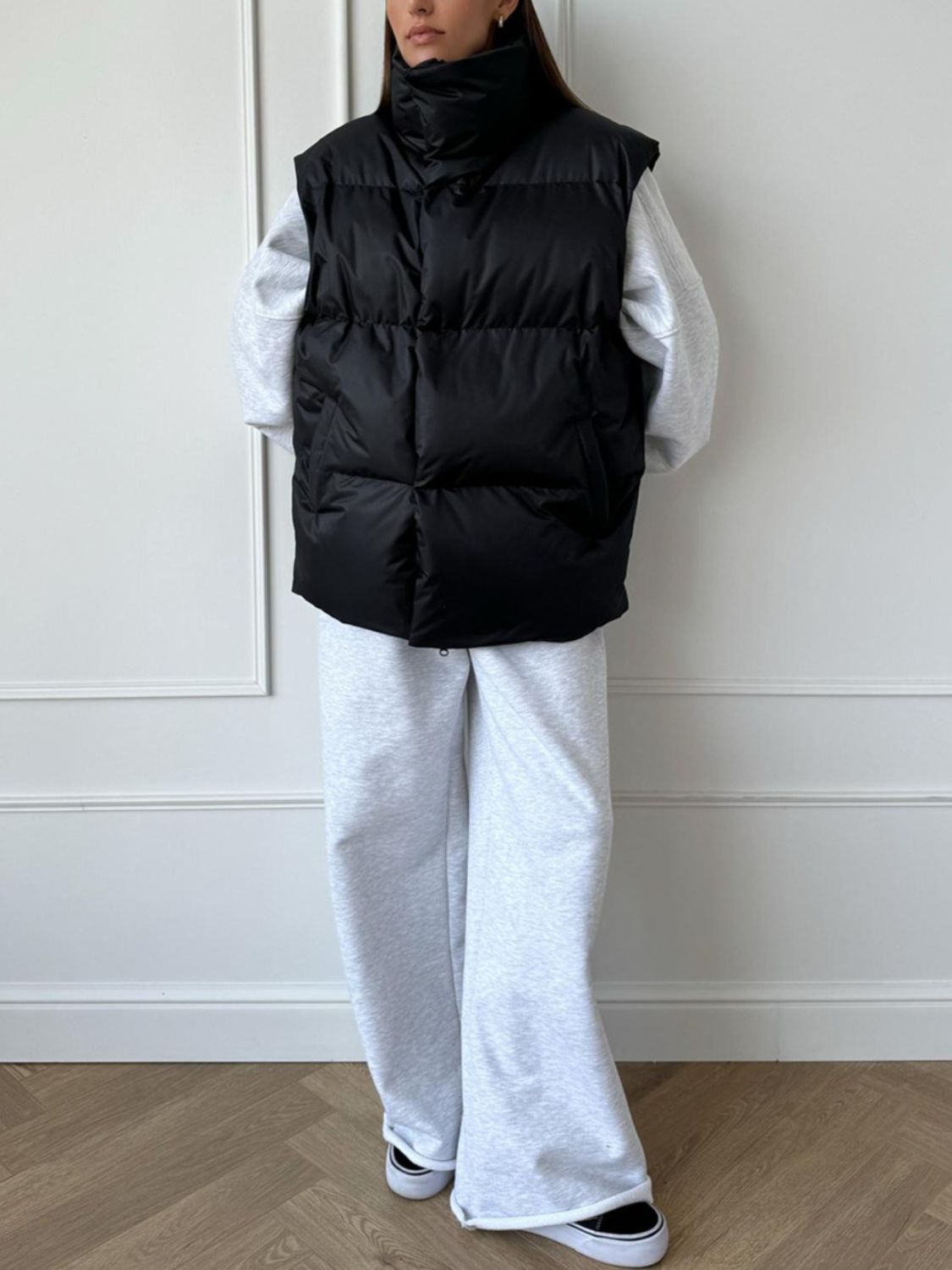 Amarae Zip Up Turtleneck Vest Coat