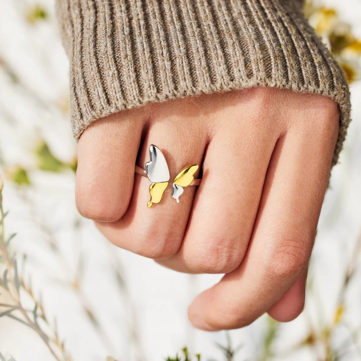"At Peace" 925 Sterling Silver Butterfly Ring