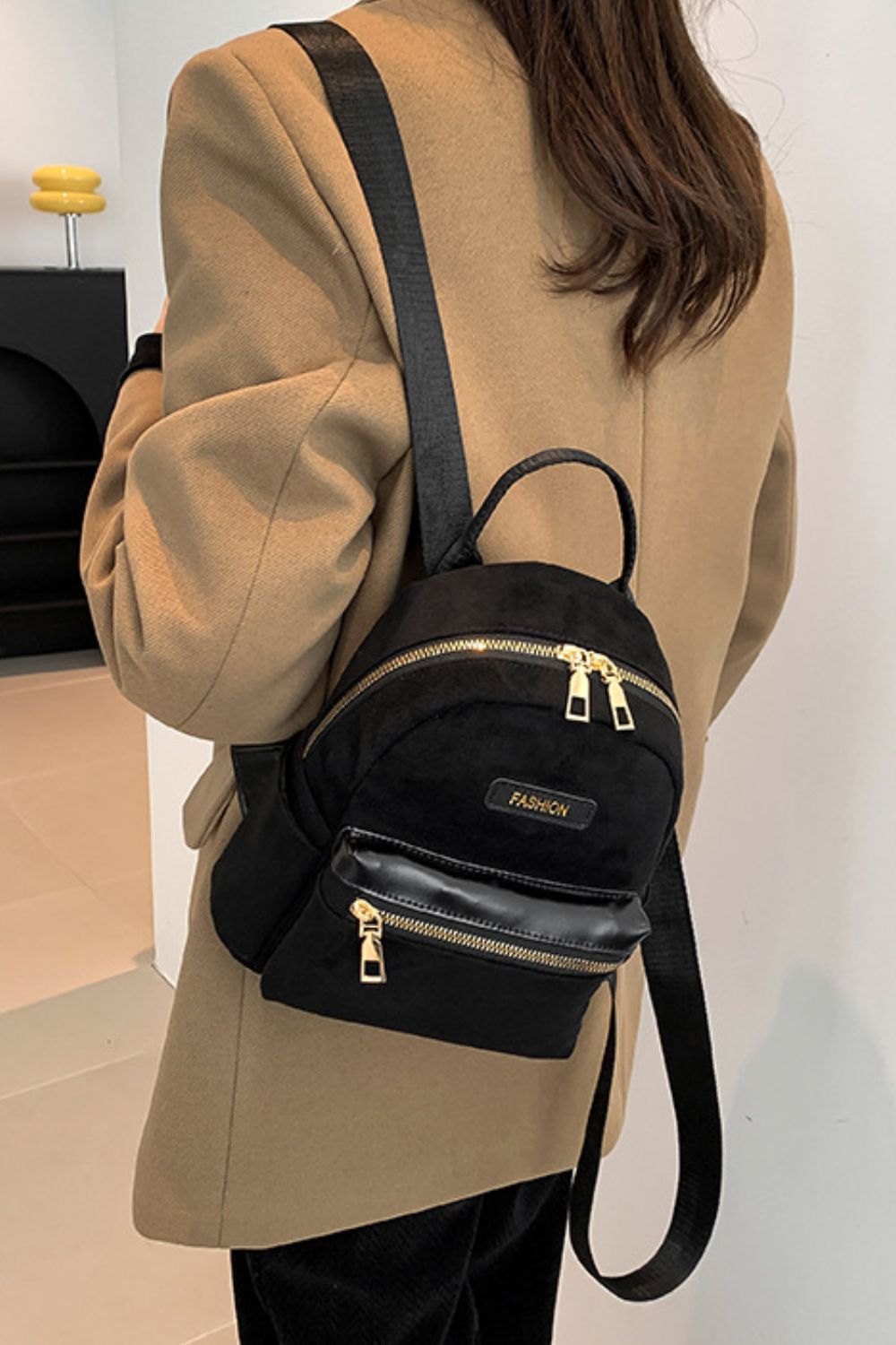 Janie Suede Adjustable Strap Backpack Bag