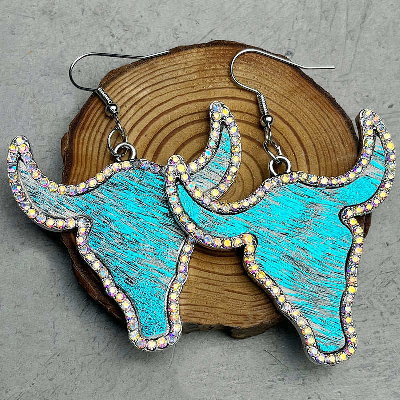 No Bull Rhinestone Bull Earrings