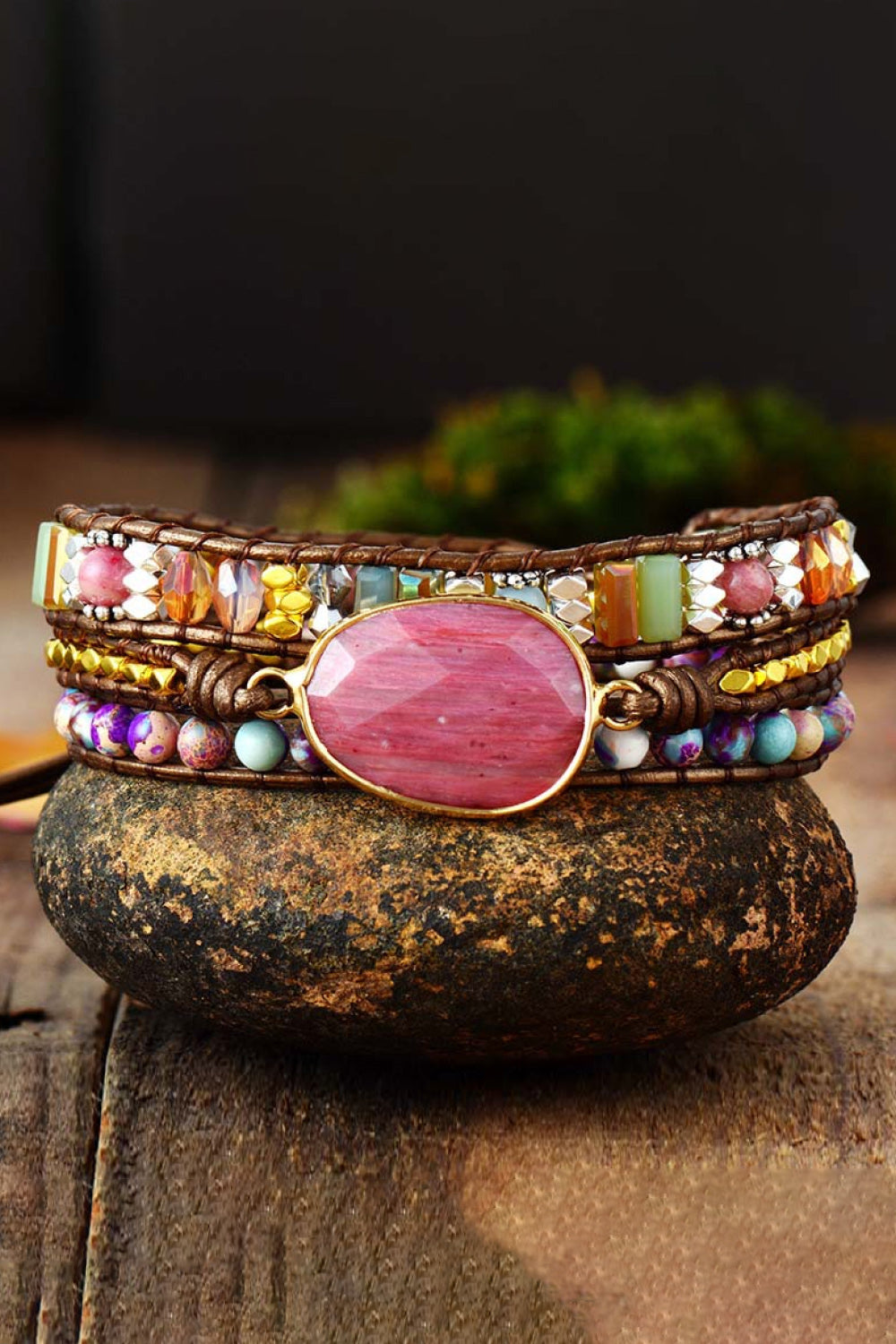 "Chasing Cotton Candy Sunsets" Beaded Bracelet