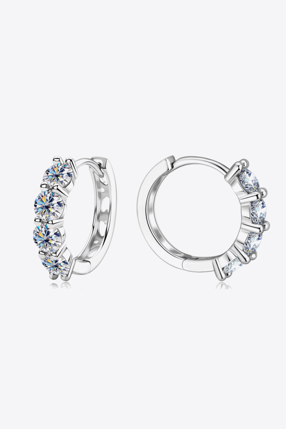 "Halo" 2.4 Carat Moissanite Huggie Earrings