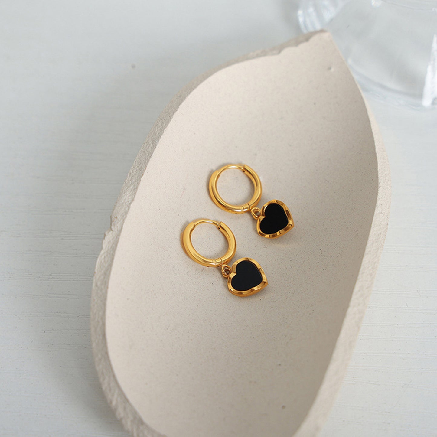 Cold Hearted 18K Gold-Plated Heart Drop Earrings
