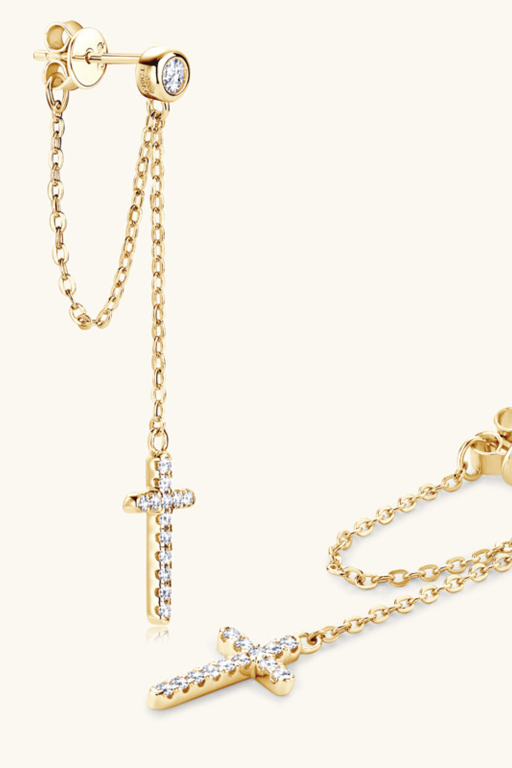Kendra Moissanite 925 Sterling Silver Cross Earrings