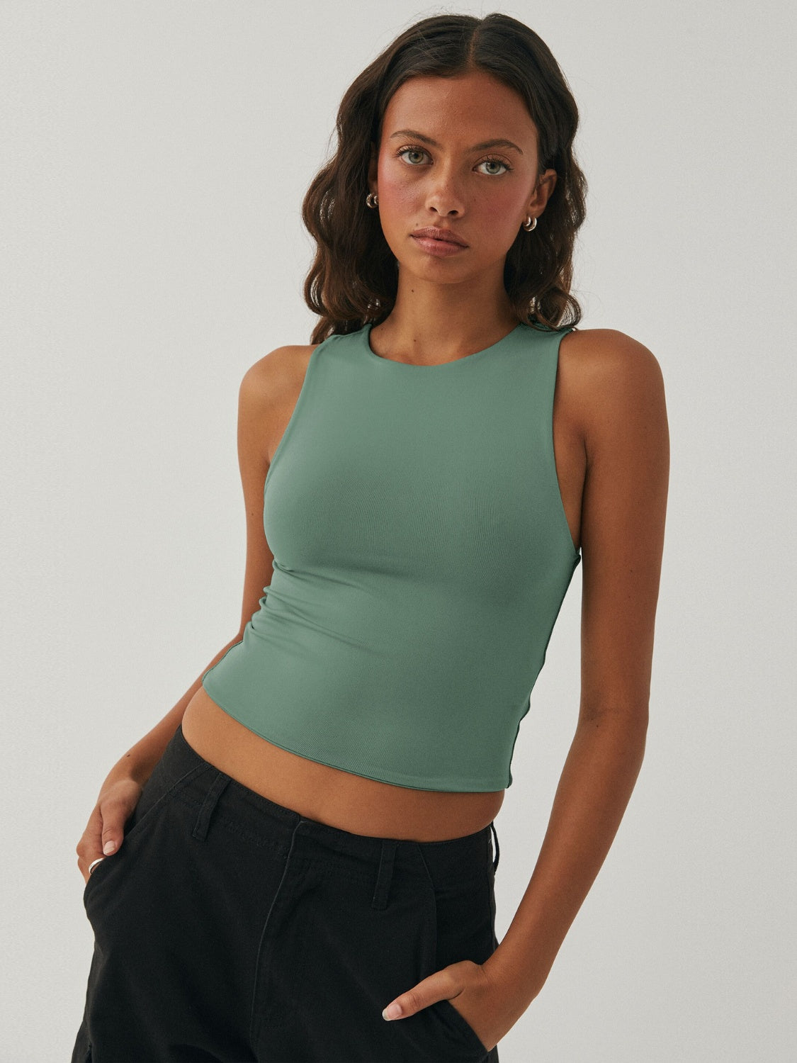 Jamesyn Round Neck Cropped Tank