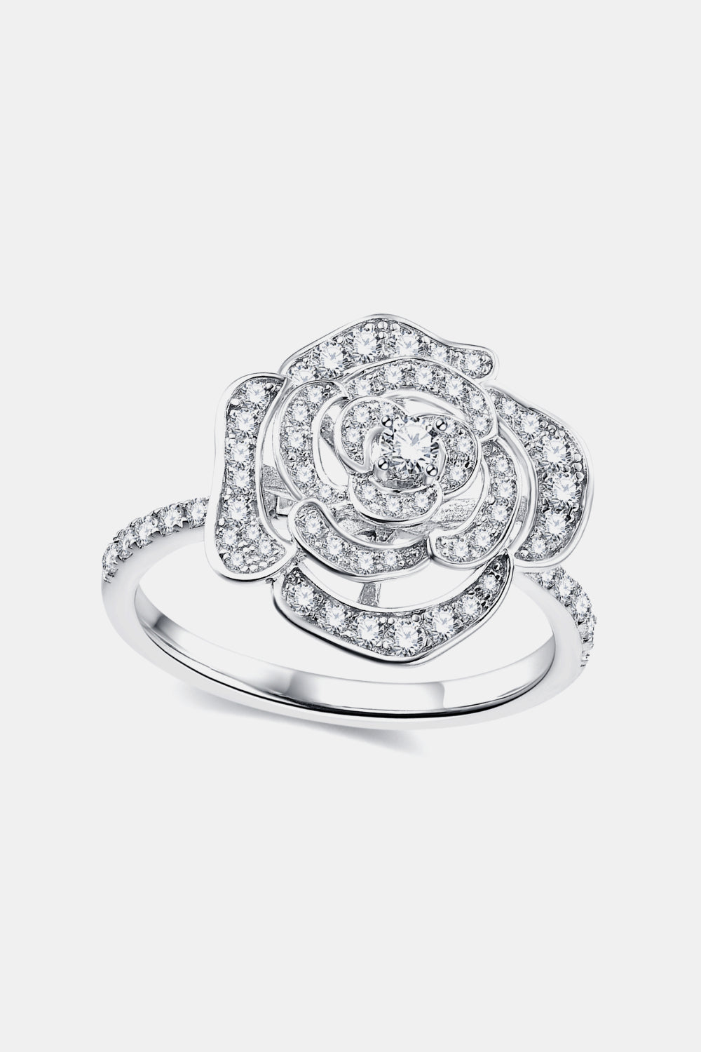 Moissanite Flower Ring