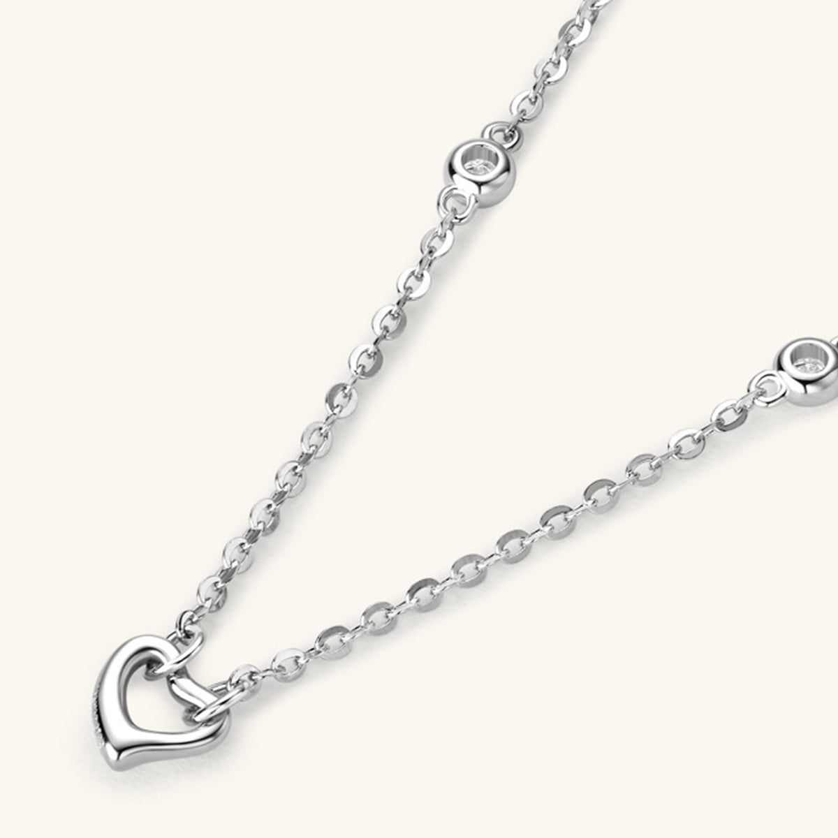 "Lovely" Moissanite 925 Sterling Silver Heart Necklace