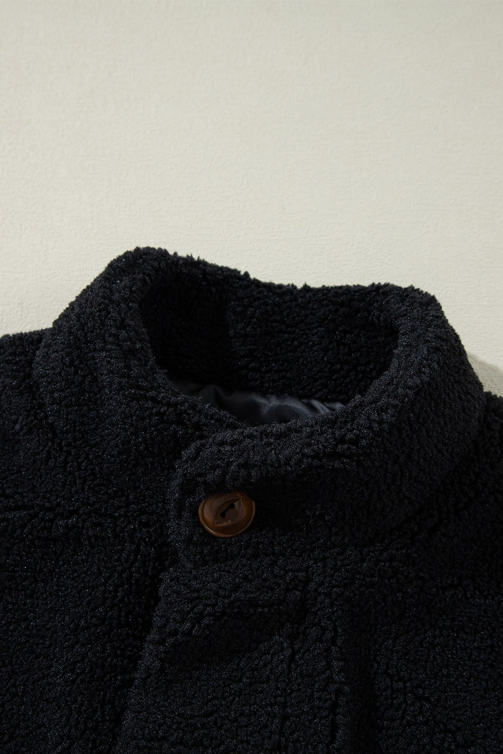 Reina Fuzzy Mock Neck Button Up Vest Coat