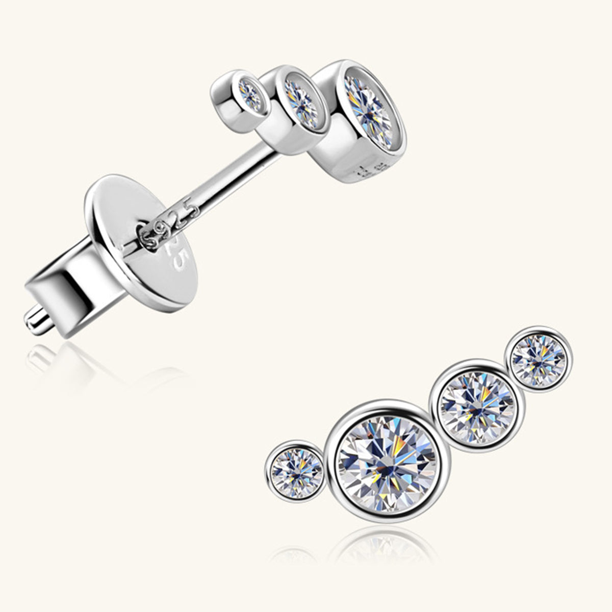 Lucia Moissanite 925 Sterling Silver Stud Earrings