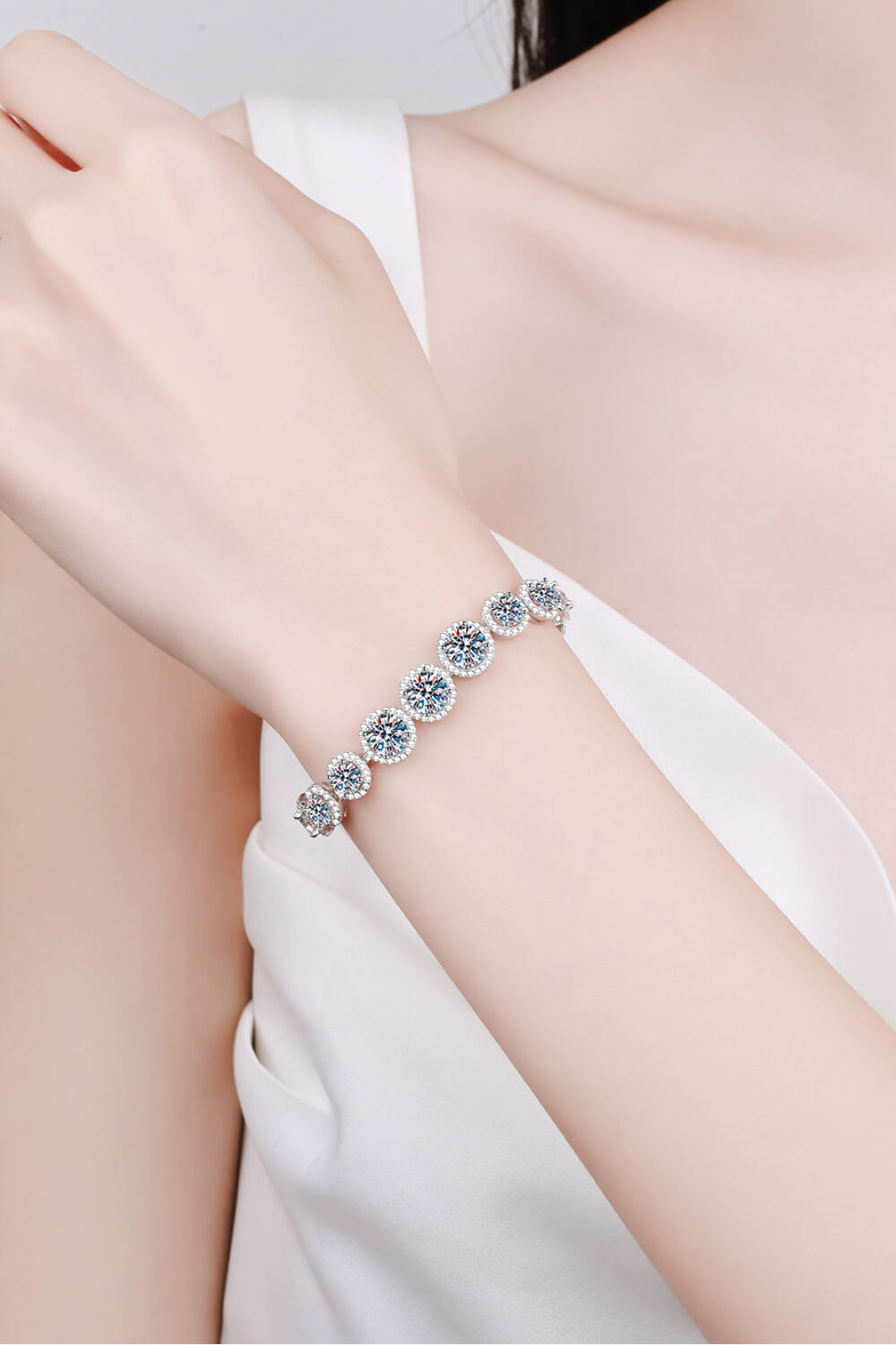 "She's a 10" 925 Sterling Silver 10.4 Carat Moissanite Bracelet