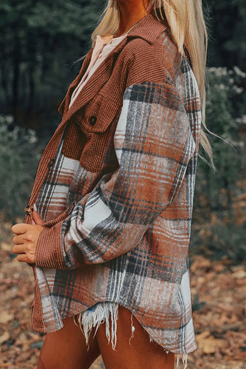 Nellie Plaid Button Up Long Sleeve Shacket