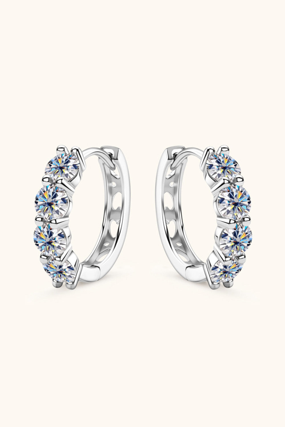 "Halo" 2.4 Carat Moissanite Huggie Earrings