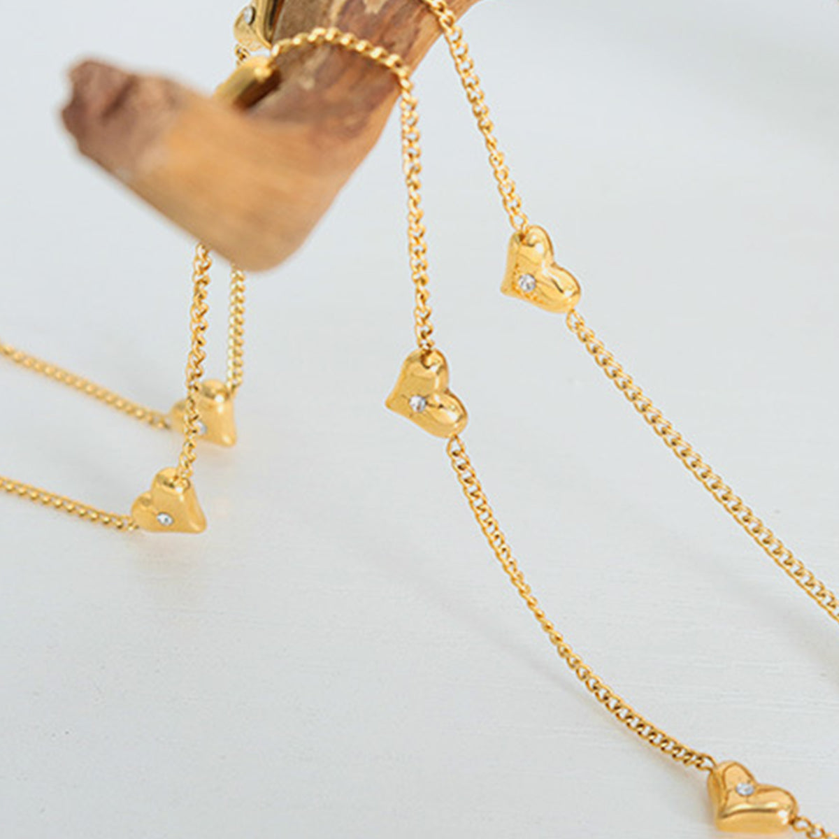 Graceful Love Titanium Steel Zircon Heart Necklace