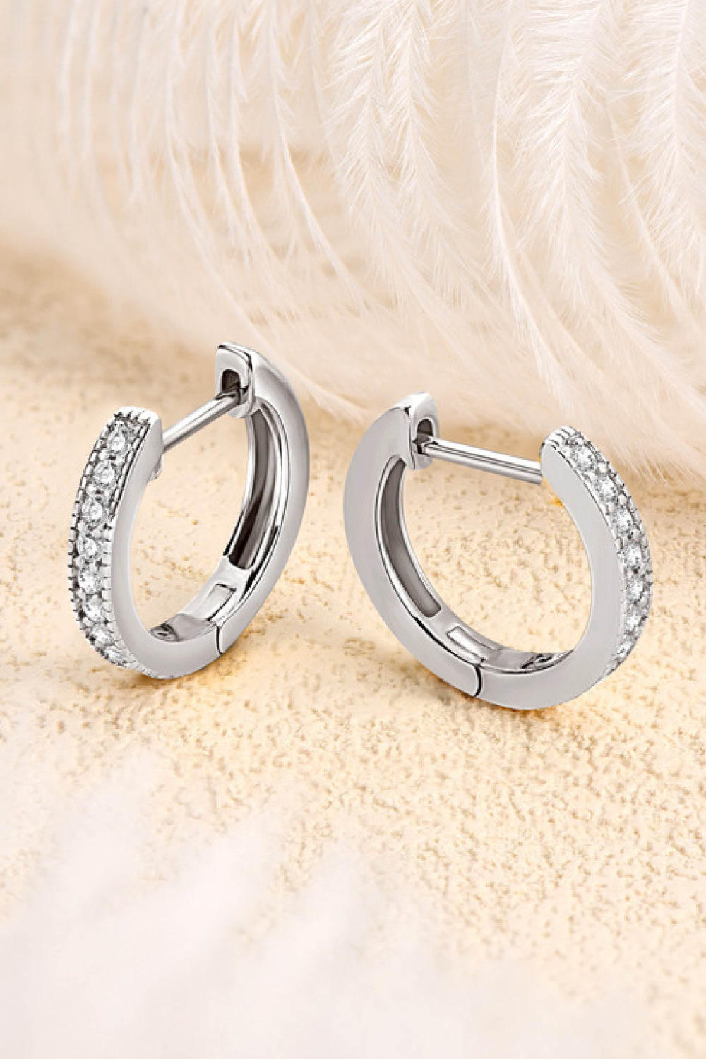 Hollie Inlaid Moissanite Hoop Earrings