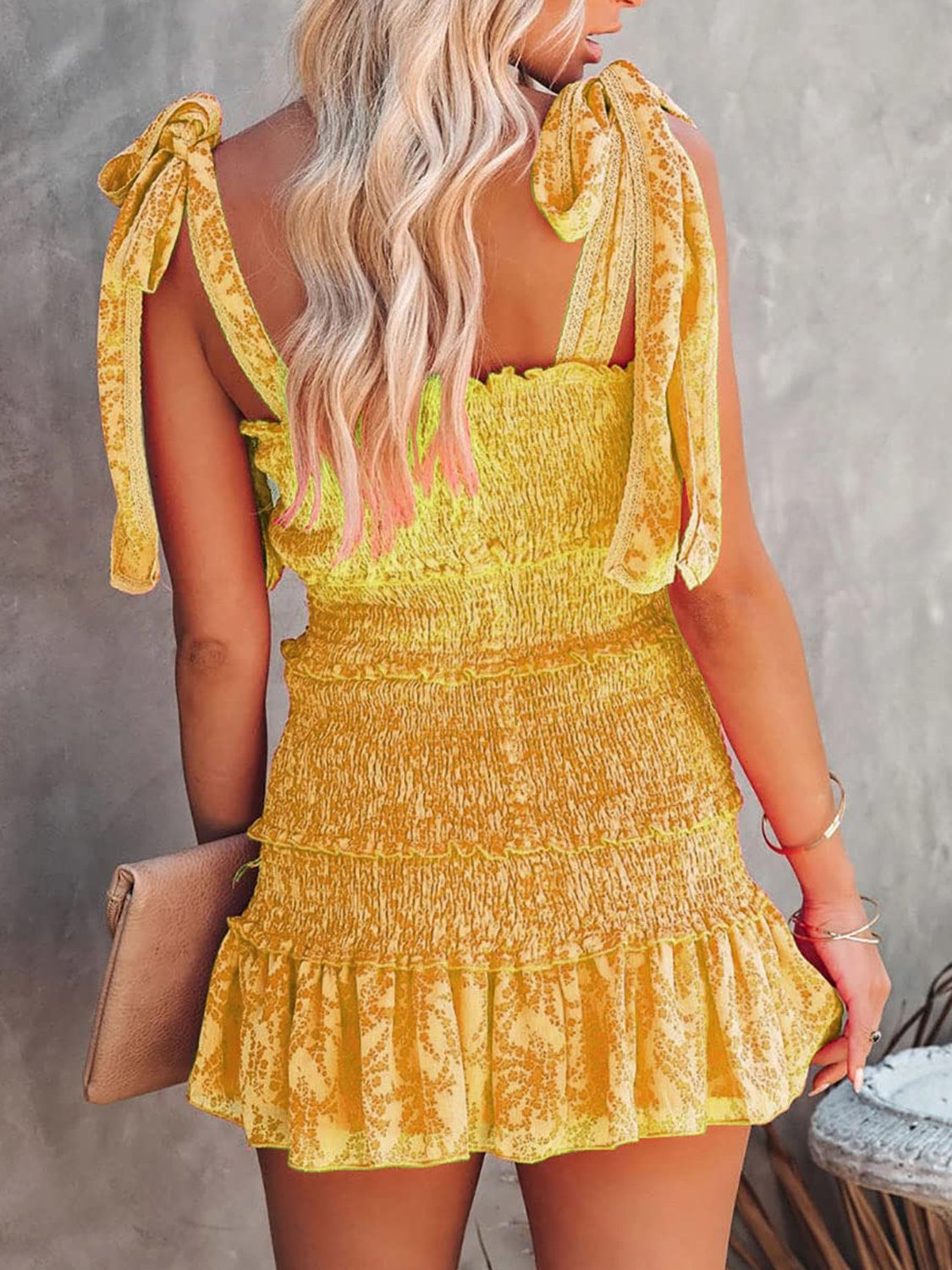 Sunny Daze Smocked Wide Strap Mini Cami Dress