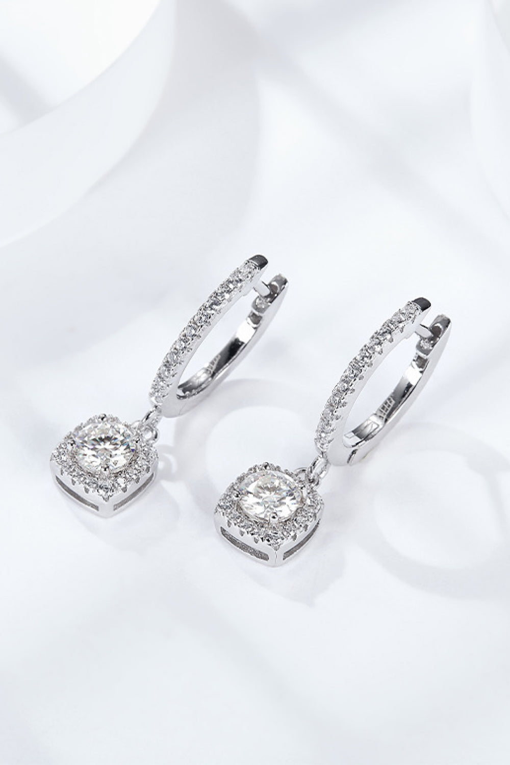 "Zoey" Adored Moissanite Huggie Drop Earrings