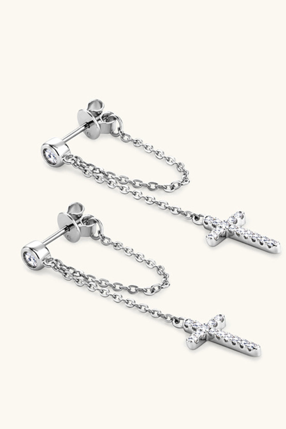 Kendra Moissanite 925 Sterling Silver Cross Earrings