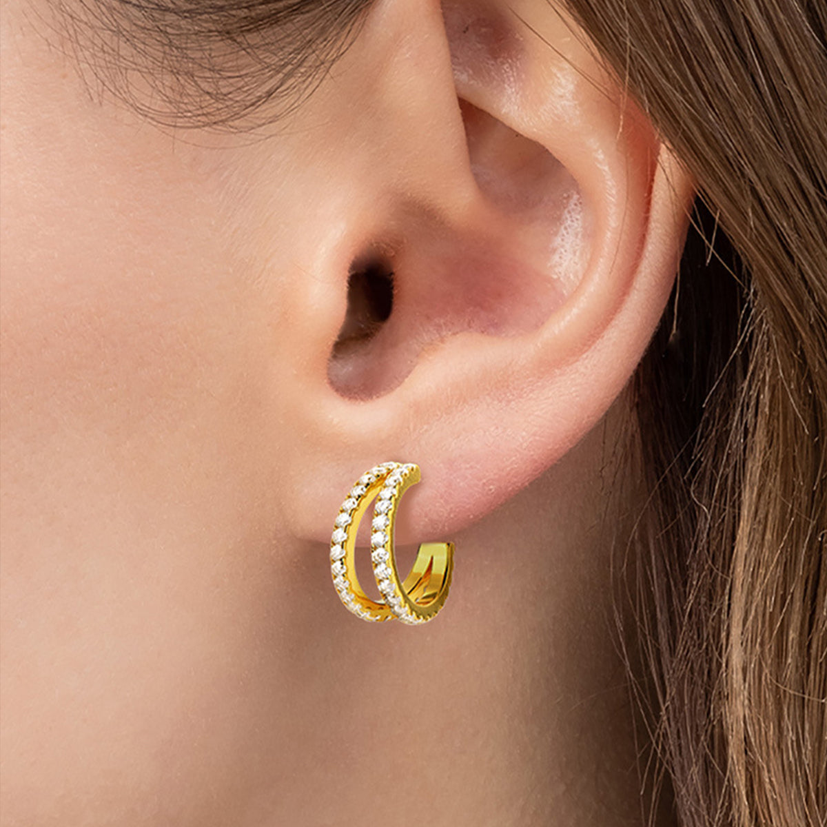 Ivanna Moissanite 925 Sterling Silver C-Hoop Earrings