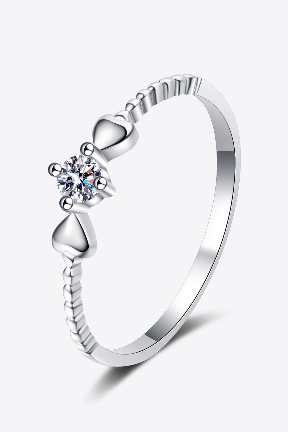 Devyn Adored Moissanite Heart 925 Sterling Silver Ring