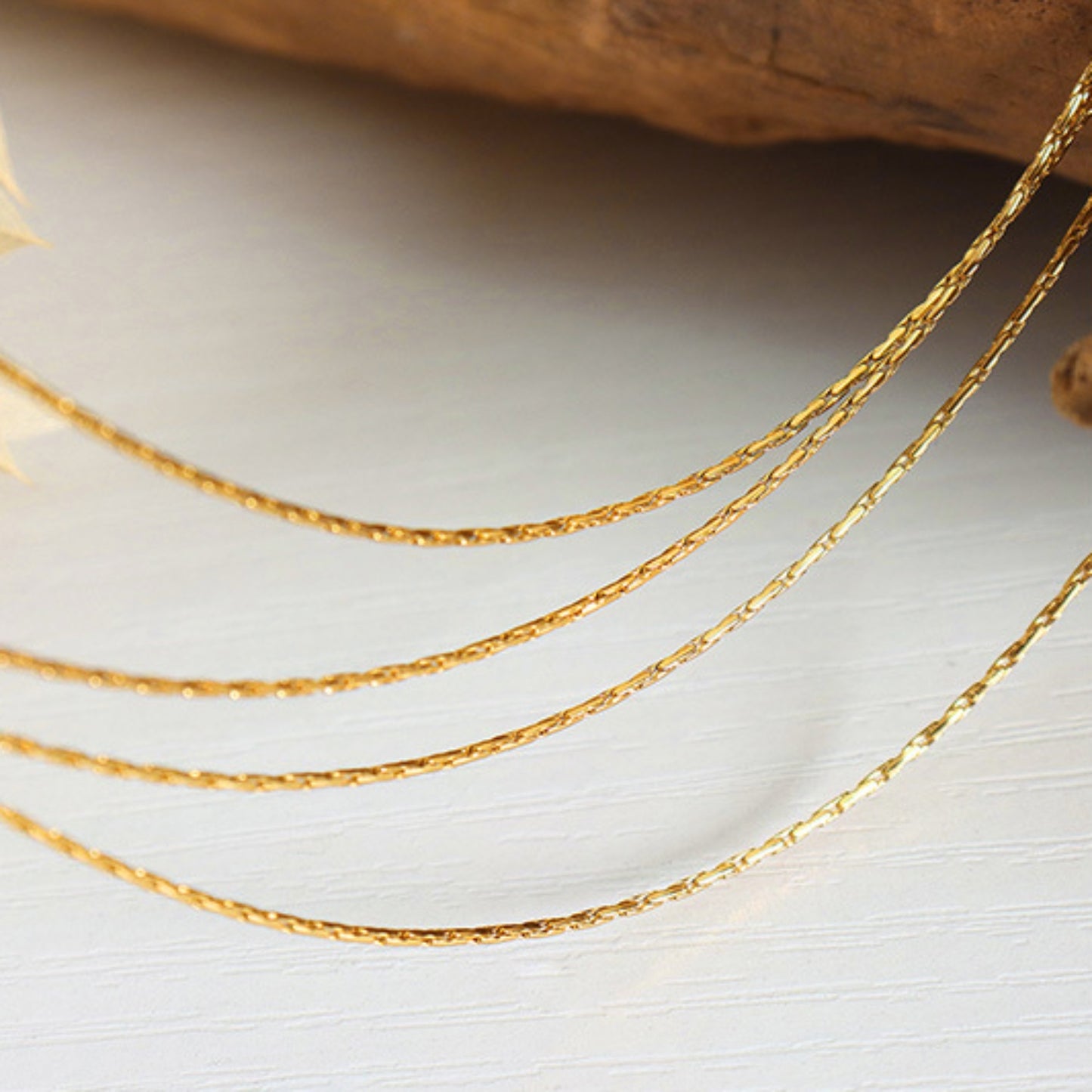 Luna Grace 18K Gold-Plated Multi-Layer Clavicle Chain Necklace