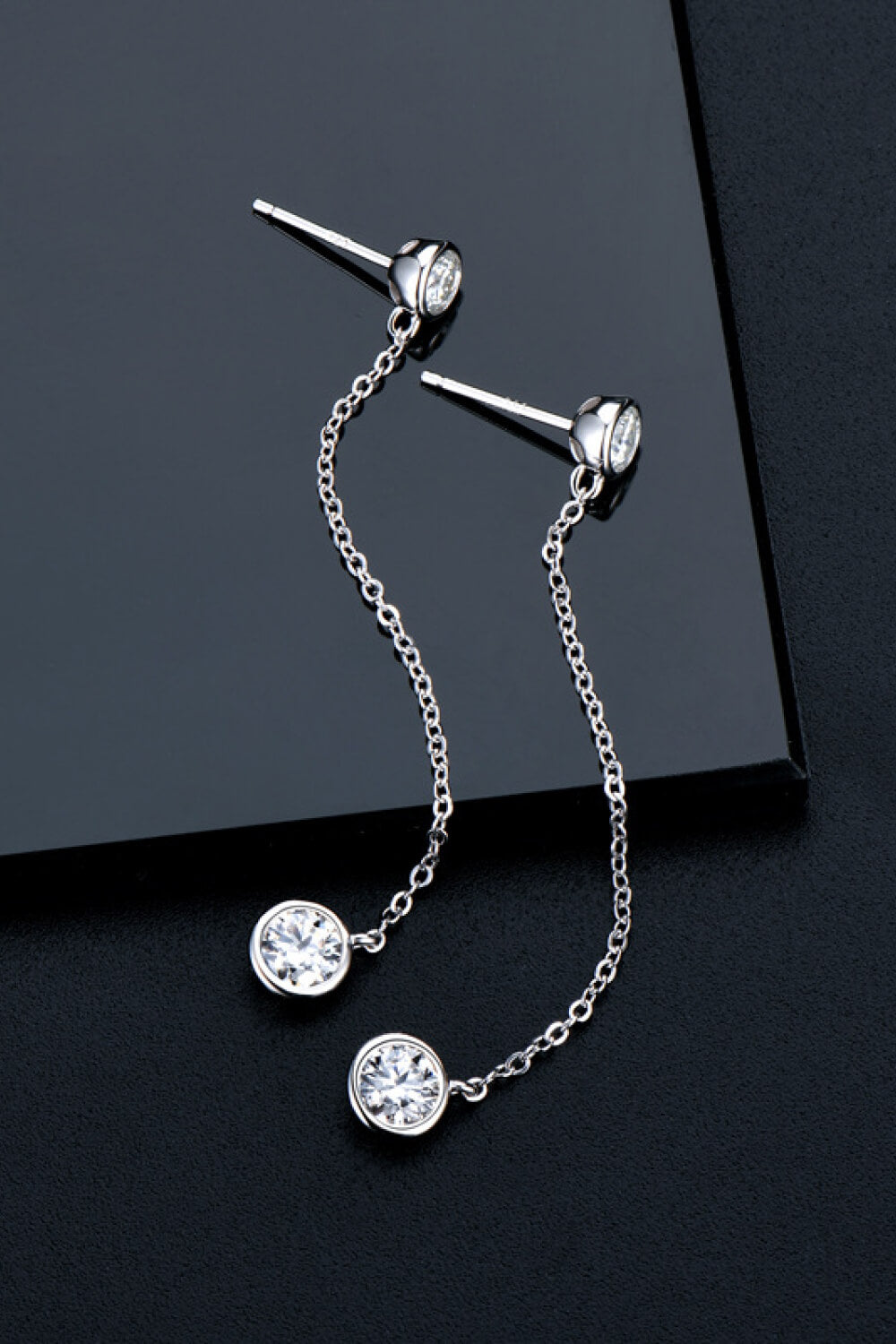"Let the Beat Drop" Adored Moissanite Chain Earrings