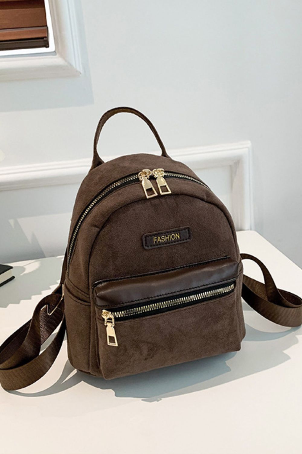 Janie Suede Adjustable Strap Backpack Bag