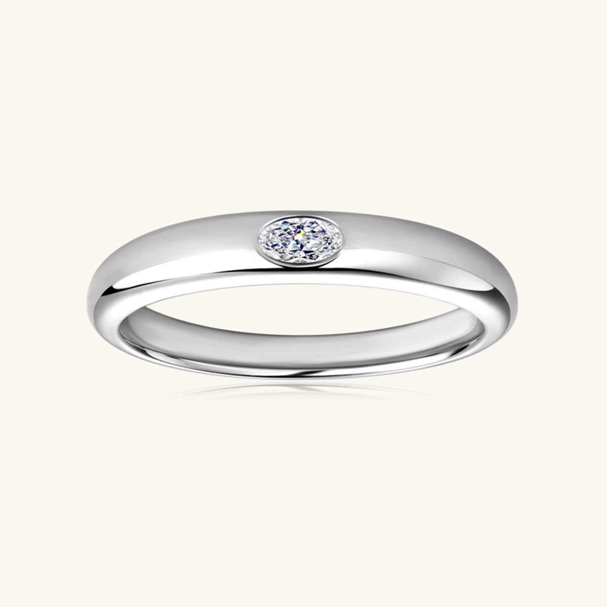 Calista 925 Sterling Silver Inlaid Moissanite Ring