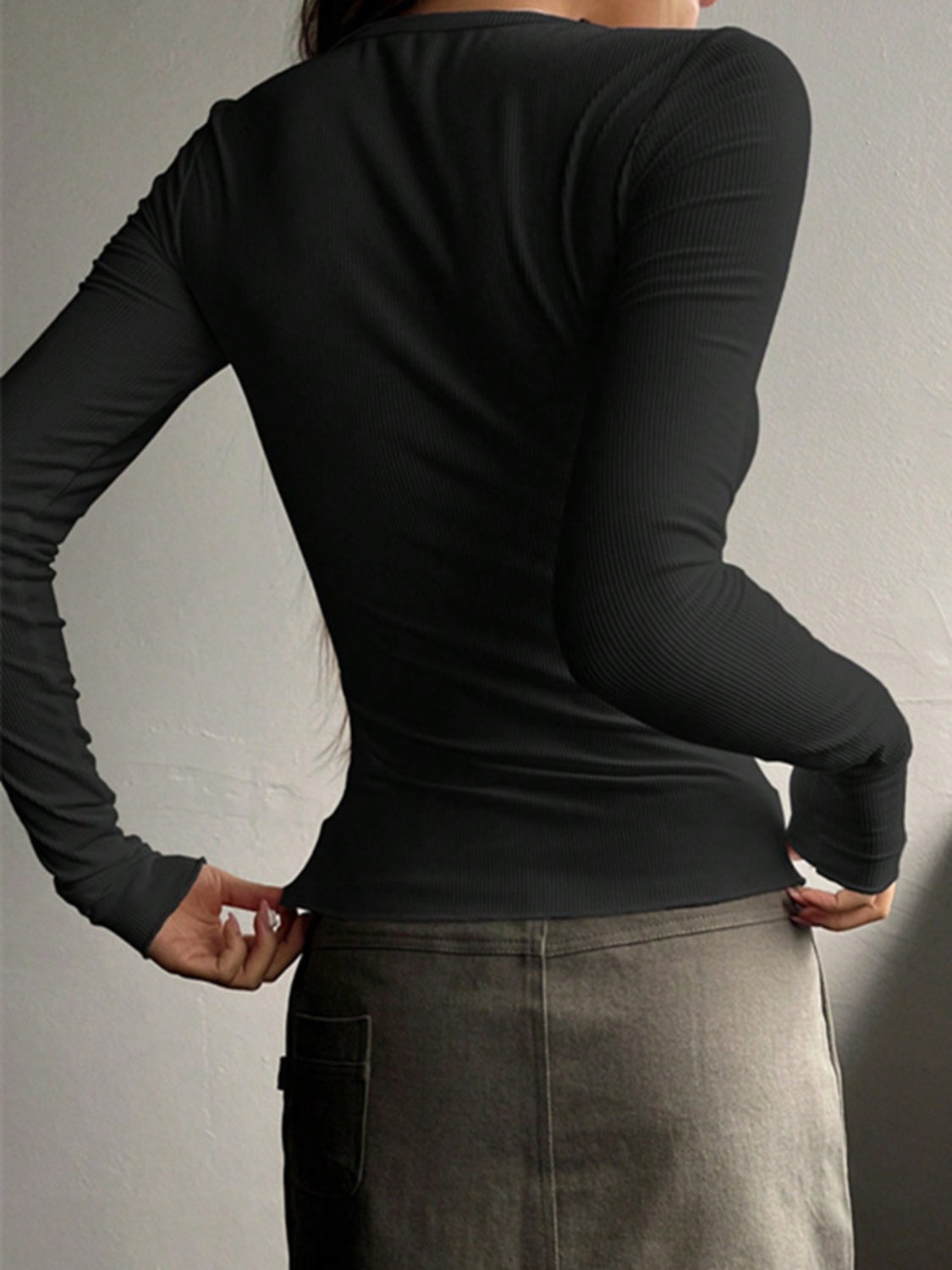 Idris Half Button Long Sleeve T-Shirt