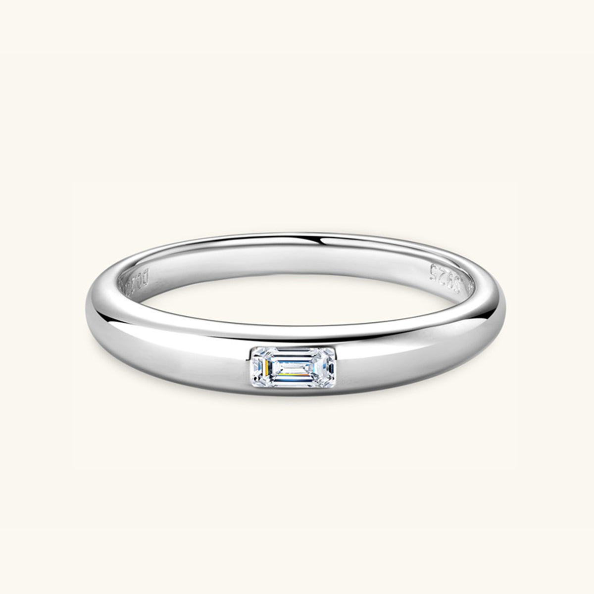 Calista 925 Sterling Silver Inlaid Moissanite Ring