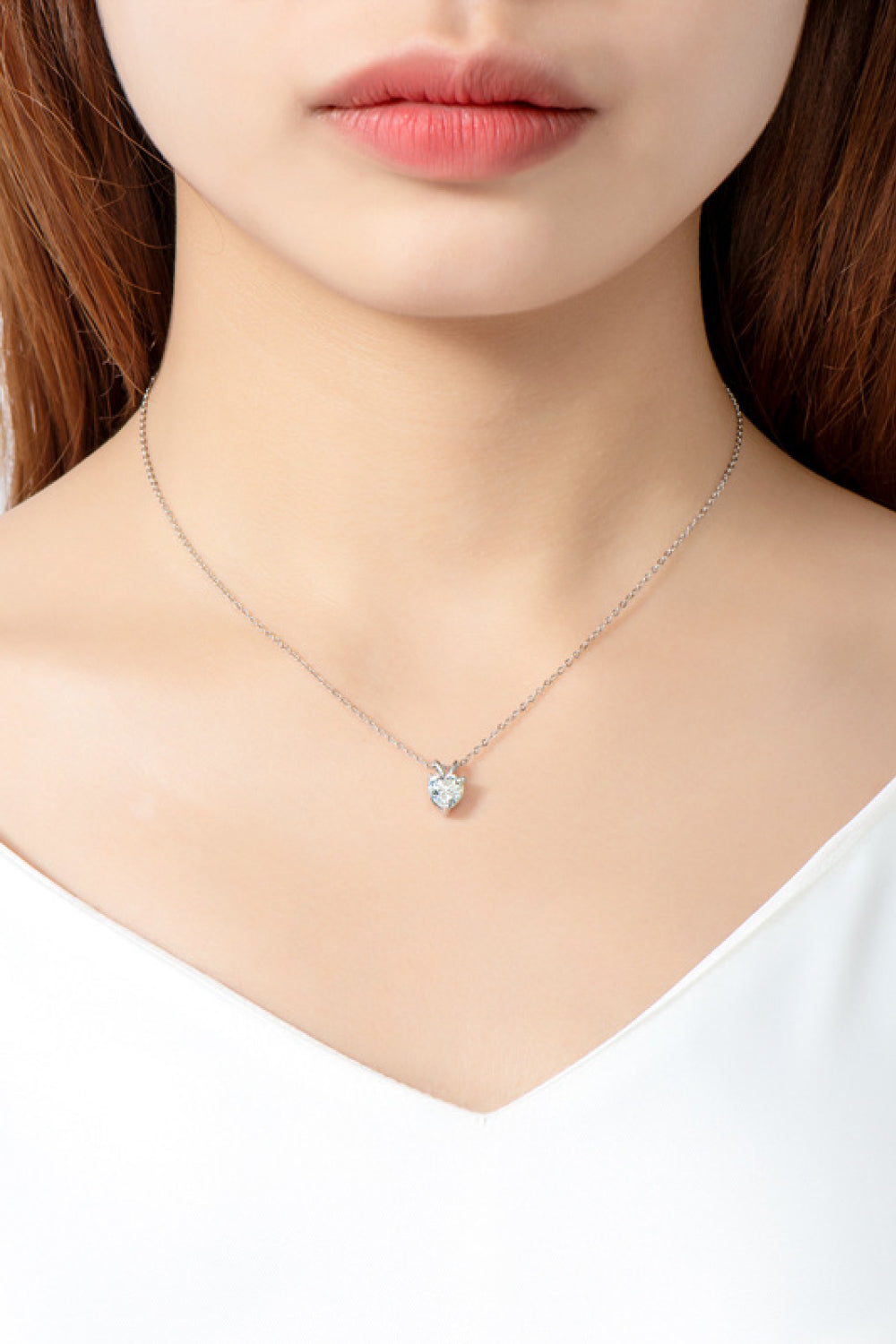 "Essence" 1 Carat Moissanite Heart-Shaped Pendant Necklace