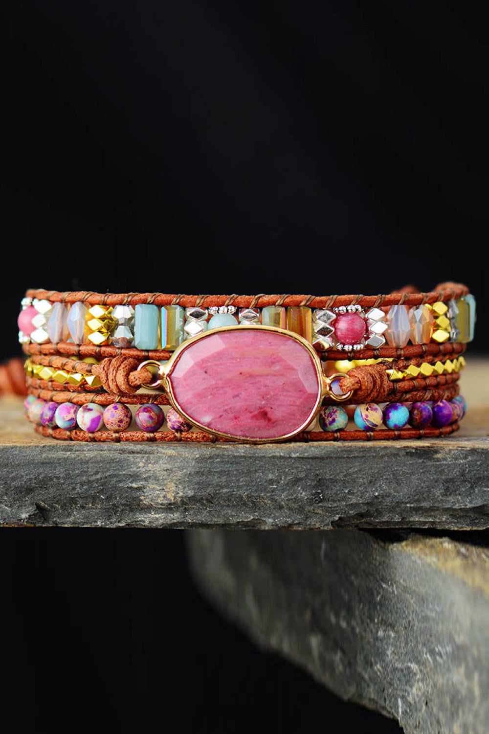 "Chasing Cotton Candy Sunsets" Beaded Bracelet