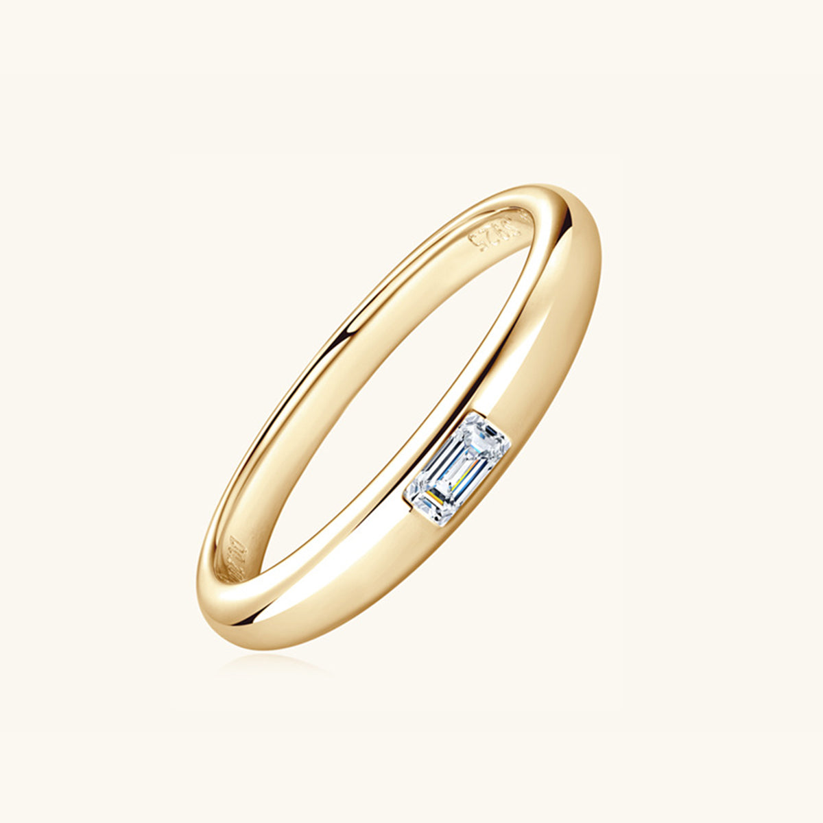 Calista 925 Sterling Silver Inlaid Moissanite Ring