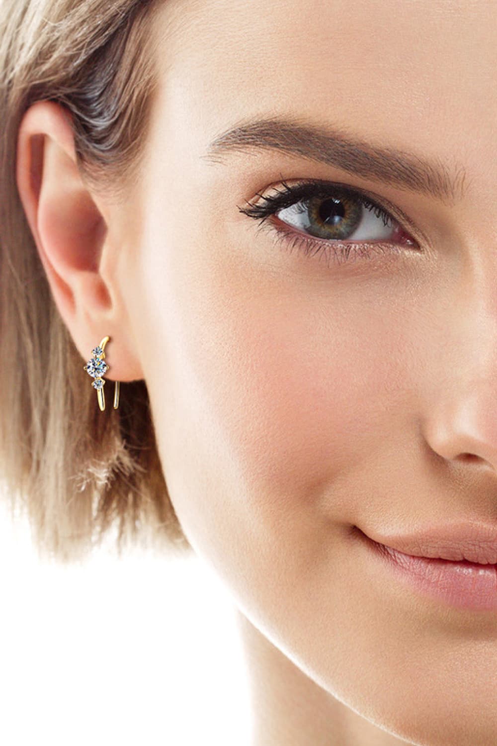 "Horseshoe" Moissanite 925 Sterling Silver Earrings