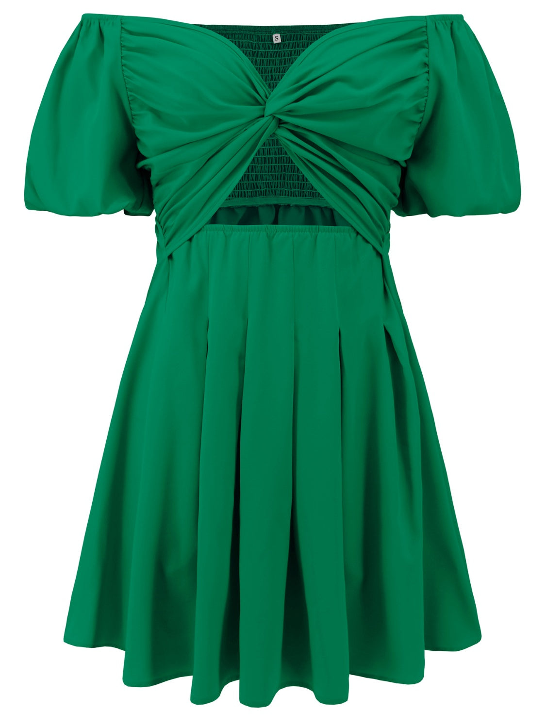 "She's Too Sweet" Cutout Twisted Off-Shoulder Short Sleeve Dress