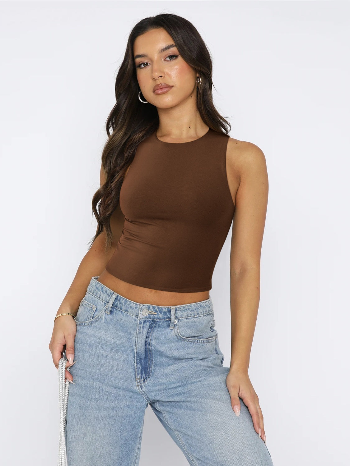 Jamesyn Round Neck Cropped Tank
