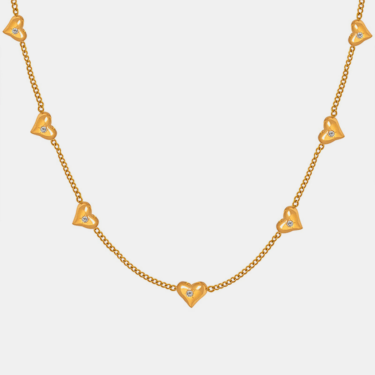 Graceful Love Titanium Steel Zircon Heart Necklace