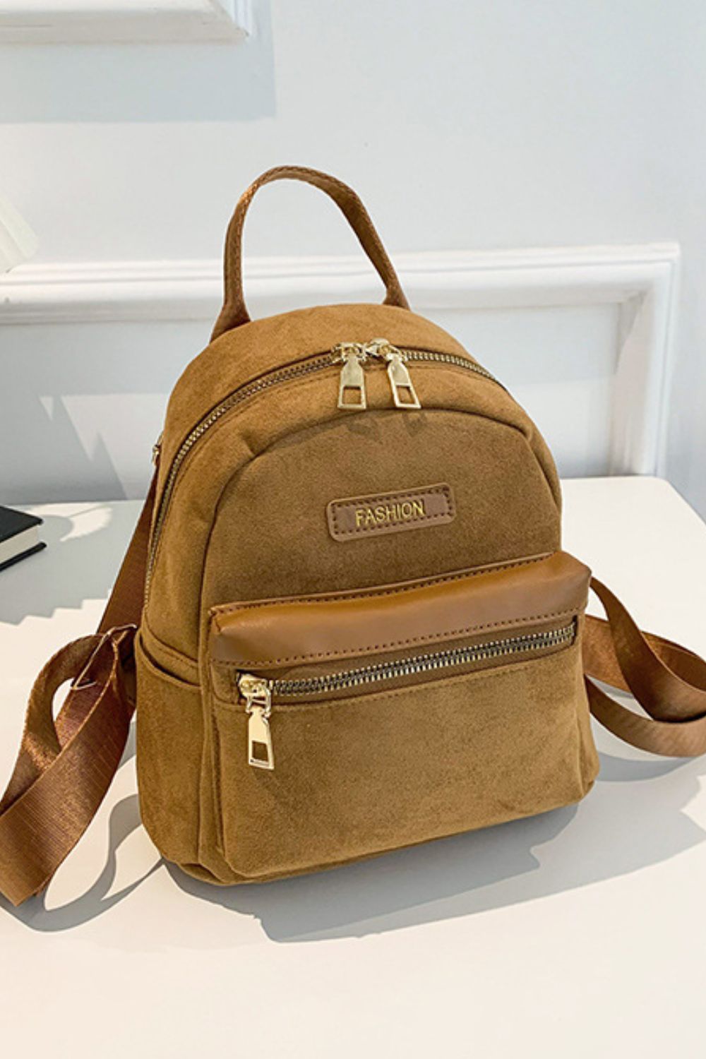 Janie Suede Adjustable Strap Backpack Bag