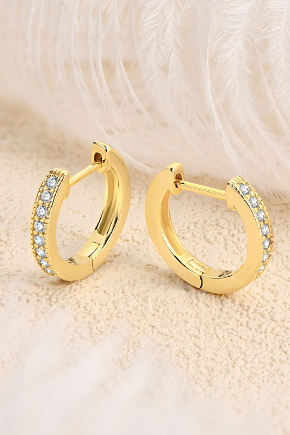Hollie Inlaid Moissanite Hoop Earrings