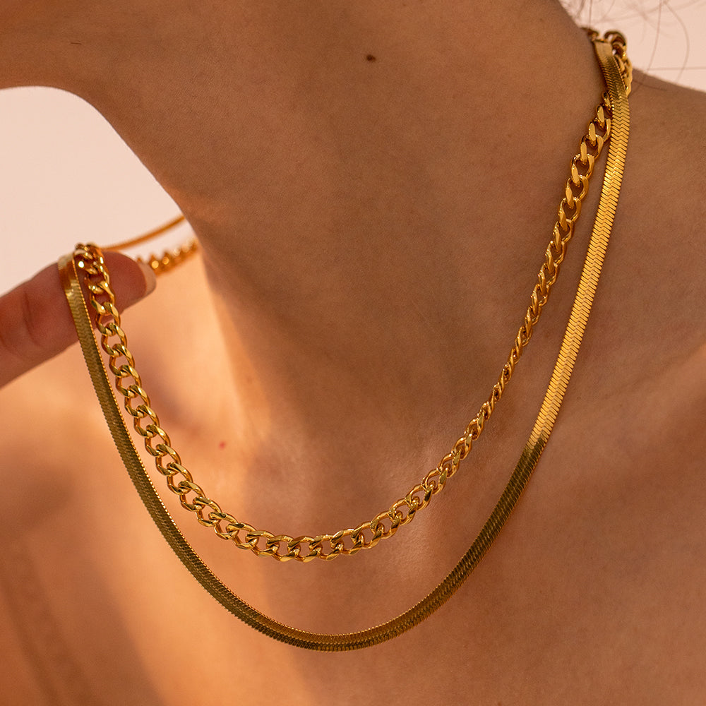Allison 18K Gold-Plated Double Layered Necklace