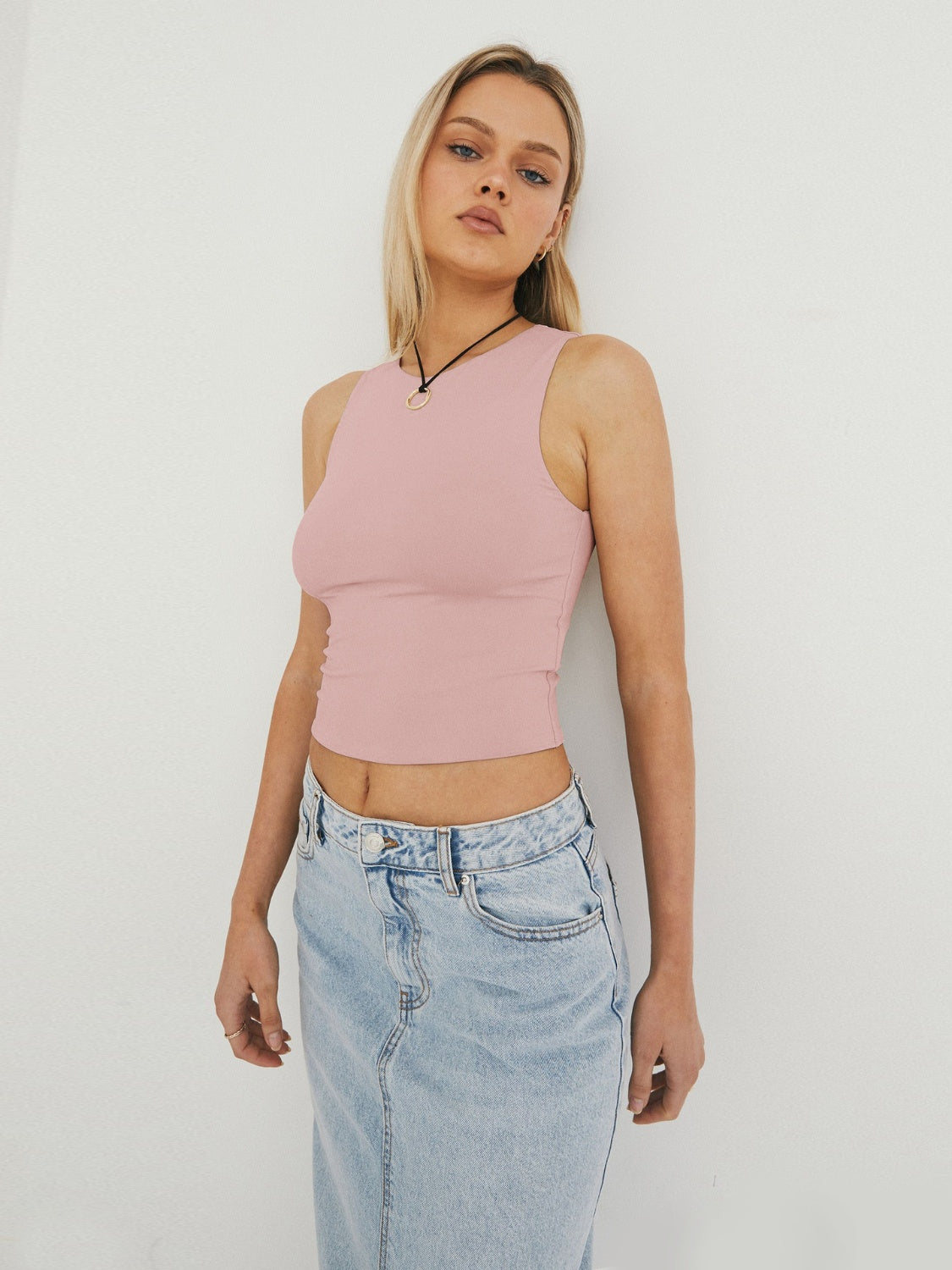 Jamesyn Round Neck Cropped Tank