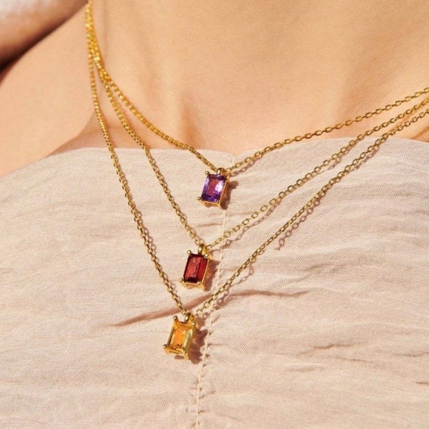 Celestial Spark Titanium Steel Inlaid Zircon Pendant Necklace