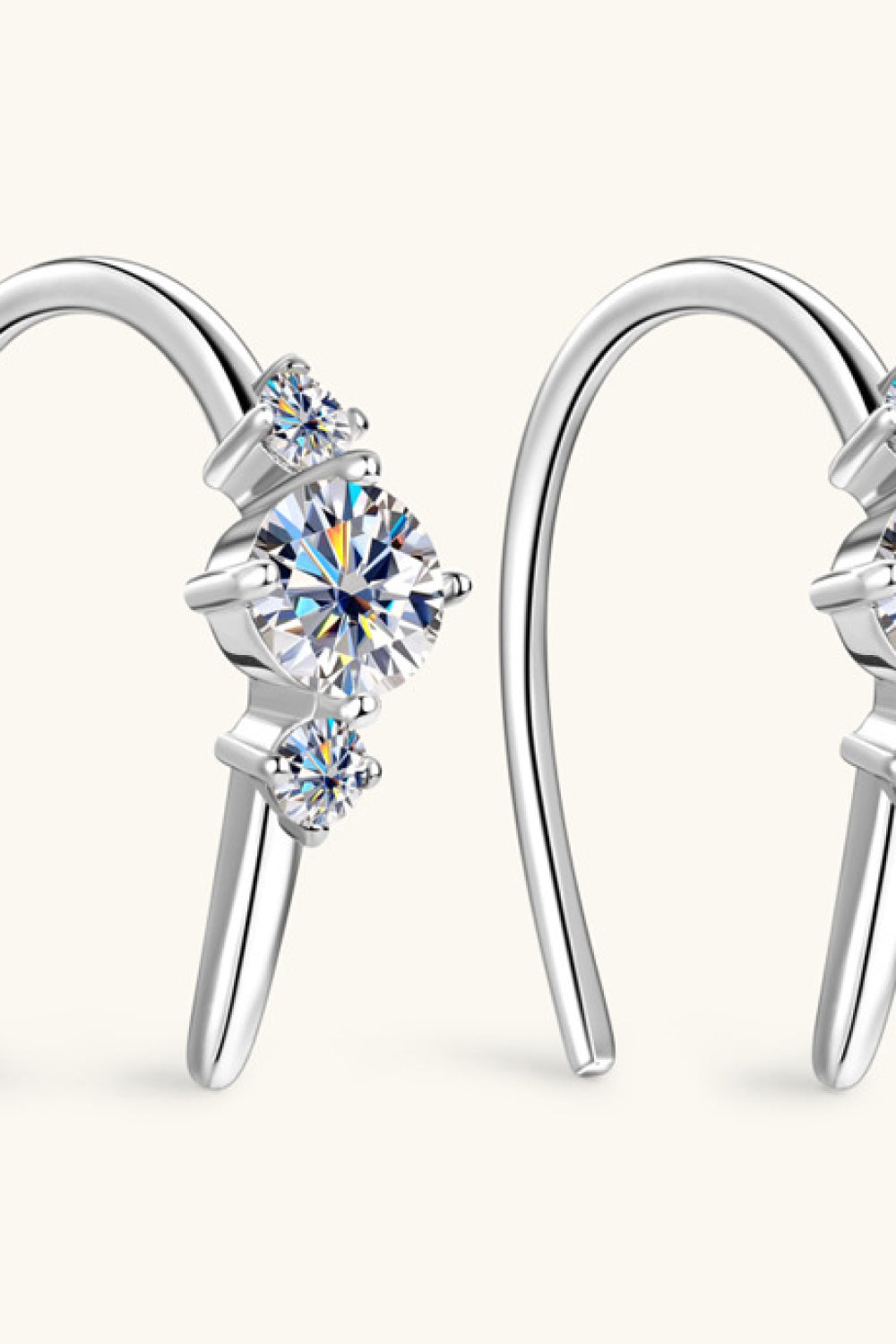 "Horseshoe" Moissanite 925 Sterling Silver Earrings